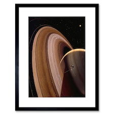 NASA Space Impression Voyager Saturn Ring Planet 12x16" Framed Wall Art Print