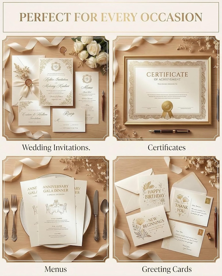 image 1 of Pack of 10 Pale Ivory Quarzo Paper - 120gsm Ivory