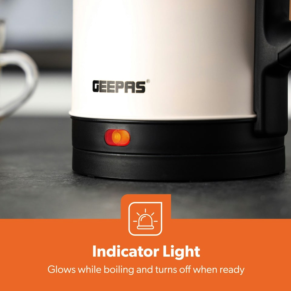 image 1 of GEEPAS Electric Kettle | 1.8L Cordless Stainless Steel Jug Kettle with LED Indicator for Hot Water Tea Coffee