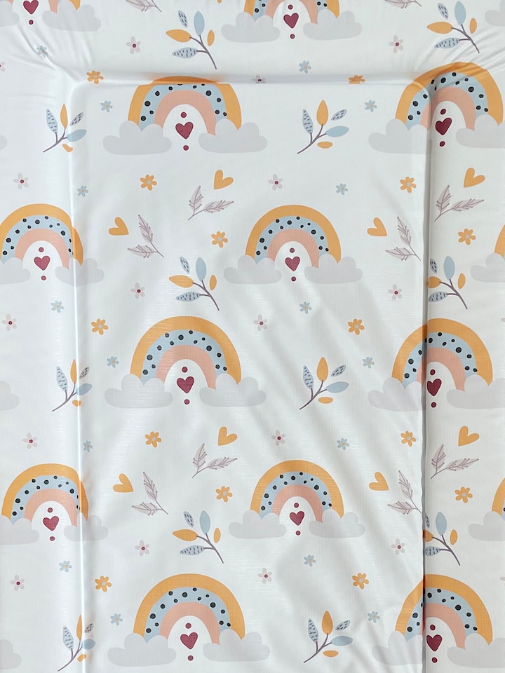 image 1 of Babybase Changing Mat Boho Rainbow | White
