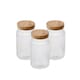 image 2 of Glass Storage Jar with Wooden Lid | Clear | Large | 3