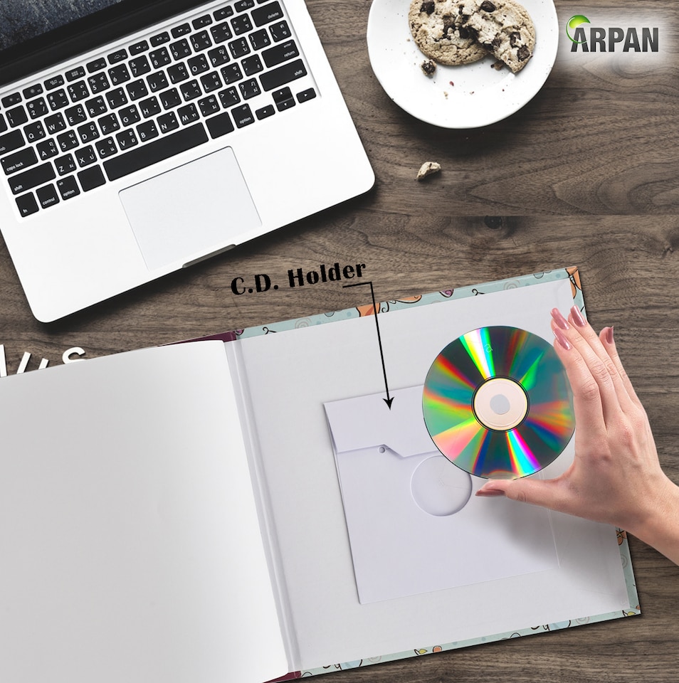 image 1 of ARPAN Slip In Case Memo Photo Album – Holds 200 Photos 4"x6" (10x15cm) – Hardcover Picture Album with Memo Writing Space for Family, Wedding & Travel Memories