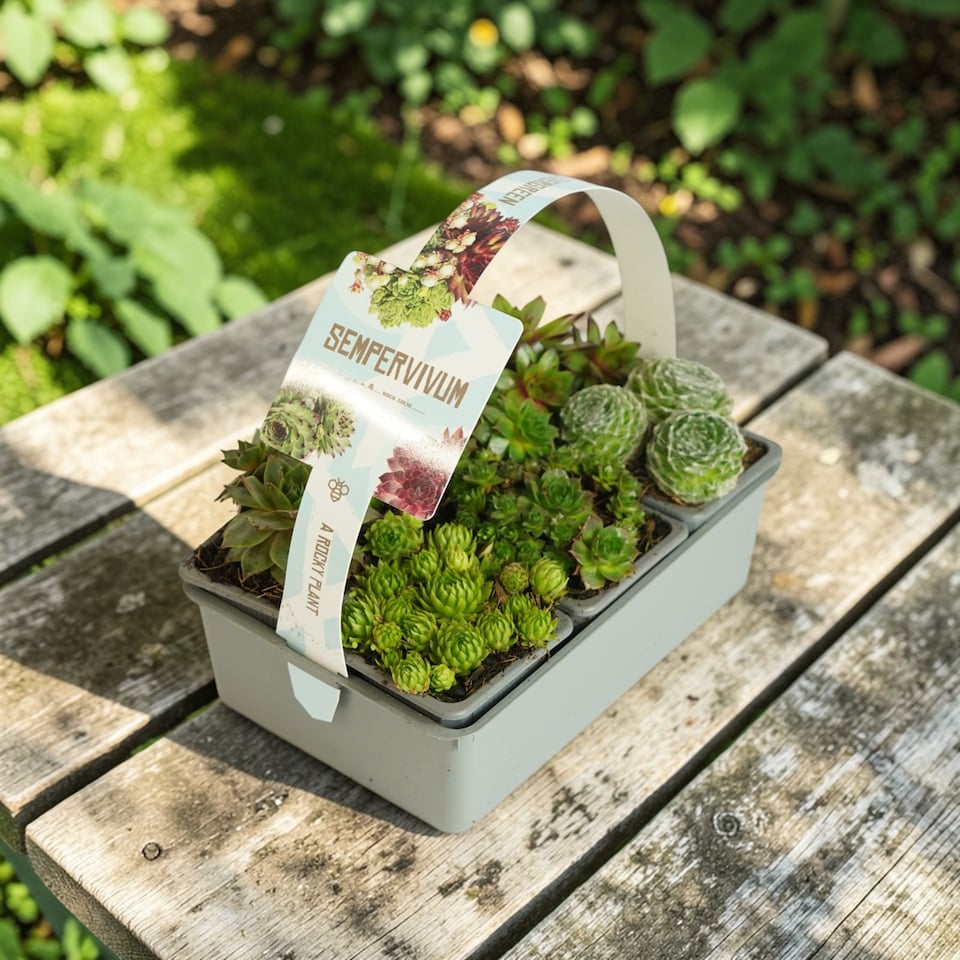 image 1 of Carbeth Plants Sempervivum in 7cm Pots - 6 Pack - Hardy Mixed Houseleeks - Low Maintenance Succulent - Rockery & Outdoor Patio Plants