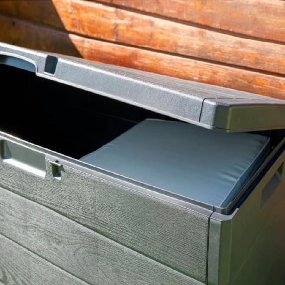 image 1 of 200L Large Lockable Outdoor Garden Storage Box Heavy Duty Patio Cushion Chest