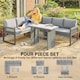 image 3 of Outsunny 4 Piece Rattan Garden Furniture Set with 3 Loveseats, Table, Grey | Grey | Light grey | 225 x 172 x 72 cm