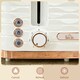 image 4 of HOMCOM Toaster with 4 Slot, 7 Browning Levels, 1600W, White Ripple White