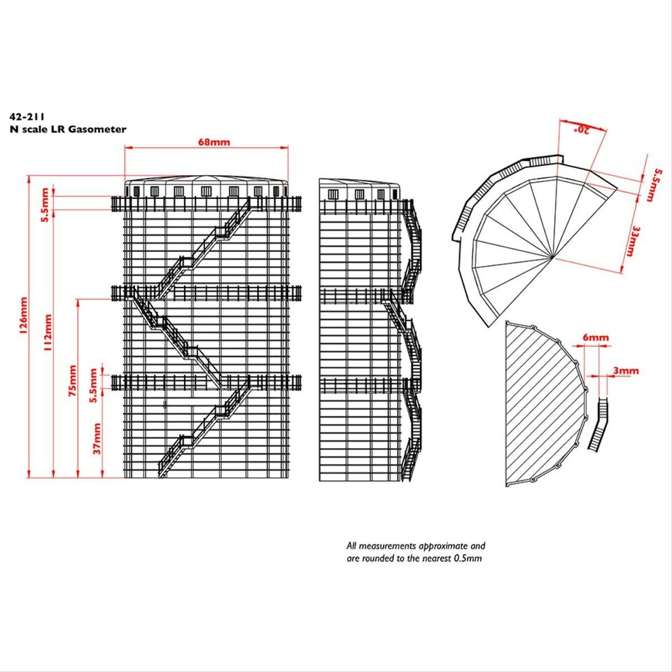 image 1 of Graham Farish Scenecraft Low Relief Gasometer (Pre-Built)