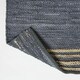 image 5 of Homescapes Recycled Leather Handwoven Stripe Rug | Grey | Grey