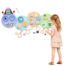 AIYAPLAY Caterpillar Busy Board, 7 Activities, Sensory Wall Panels for Toddlers, Learning Toys with Xylophone for Nursery, Playroom, Home, Gift for Early Development and Educational