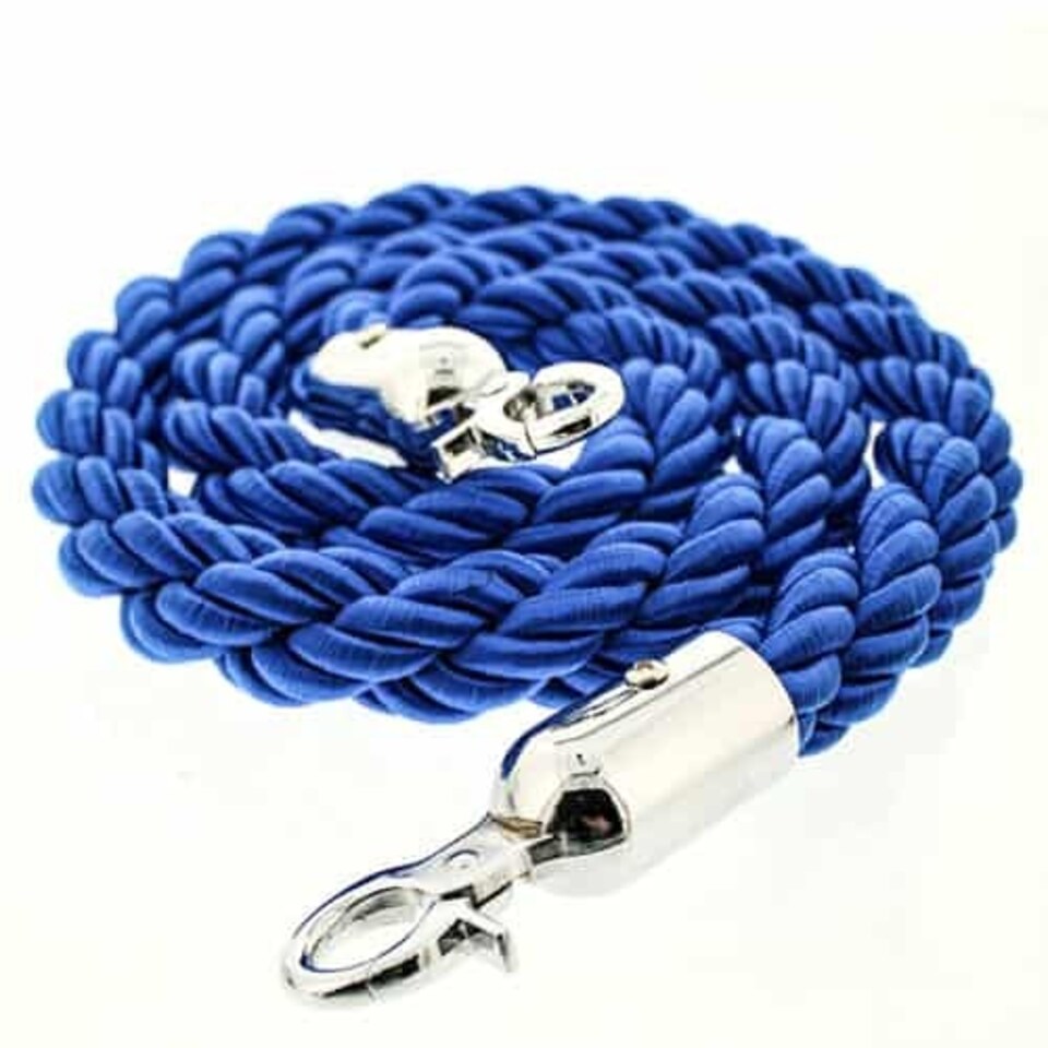 Blue Braided Rope with Chrome Hooks