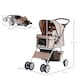 image 4 of PawHut Pet Stroller Carrier Foldable Deluxe Jogger Walk Travel Dog Cat Brown