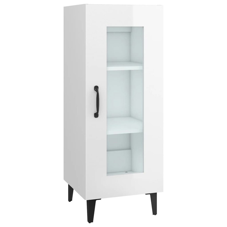 Sideboard High Gloss White 34.5x34x90 cm Engineered Wood Tesco Groceries