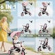 image 3 of AIYAPLAY 6 in 1 Kids Trike, Toddler Tricycle with Parent Handle, Pink