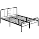 image 2 of Yaheetech Romantic 4ft6 Double Metal-Framed Bed with High Headboard Black