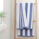 image 1 of Bianca Reversible Stripe Cotton Jacquard Bath Sheet | Blue | Bath sheet