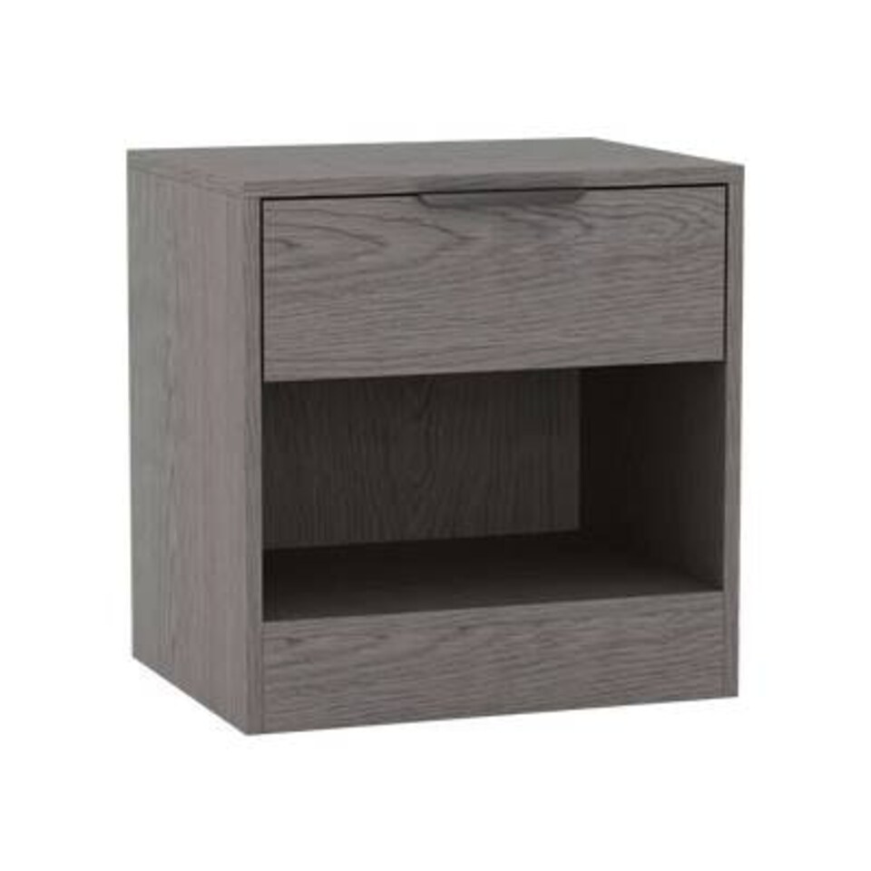 image 1 of 1-Drawer Bedside Table with Storage Grey | Cedar Grey / Set of 1