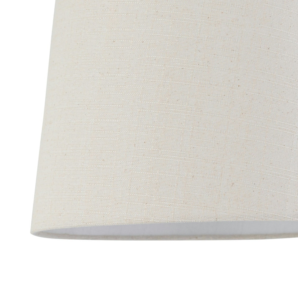 image 1 of Voyage - Light Oak Table Lamp or Bedside Light with Linen Shade Brown | Brown