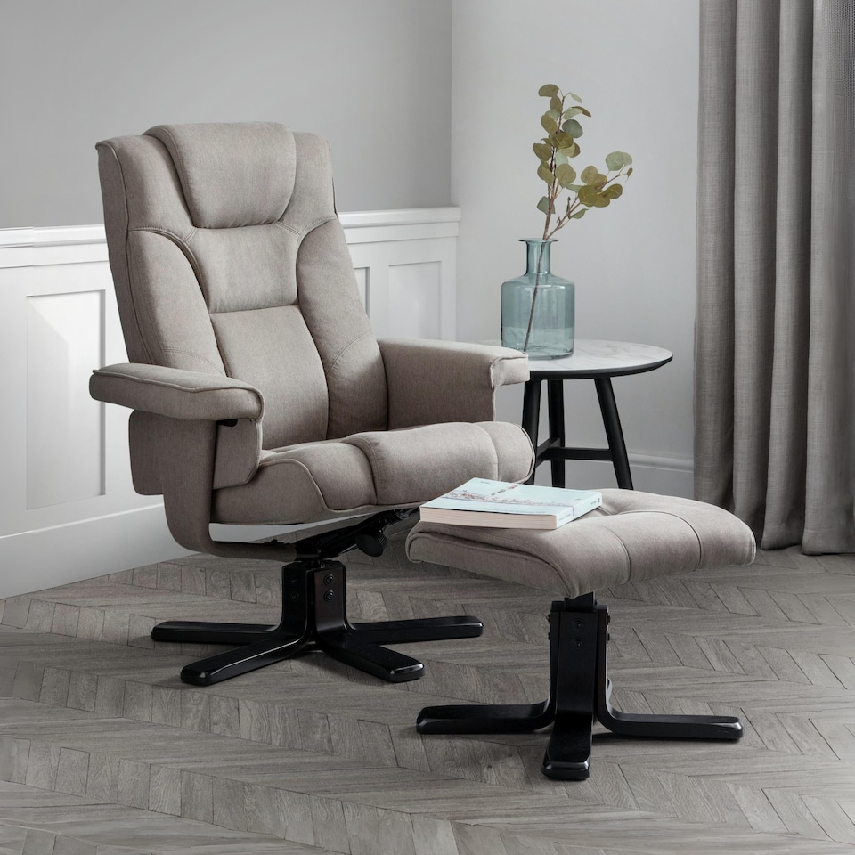 image 1 of Malmo Swivel Recliner & Stool - Grey
