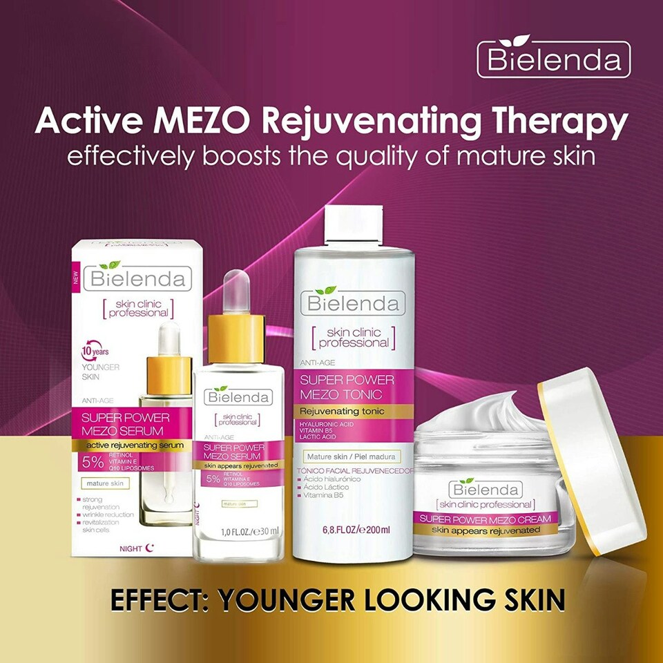 image 1 of Bielenda Skin Clinic Professional Anti Age Super Power Mezo Rejuvenating Tonic 200ml