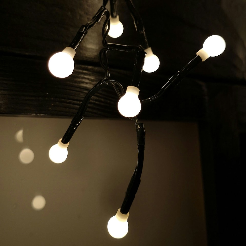 image 1 of 4.8m Multi Function Frosted Warm White LED Cluster Curtain Lights Christmas Decorations with Timer