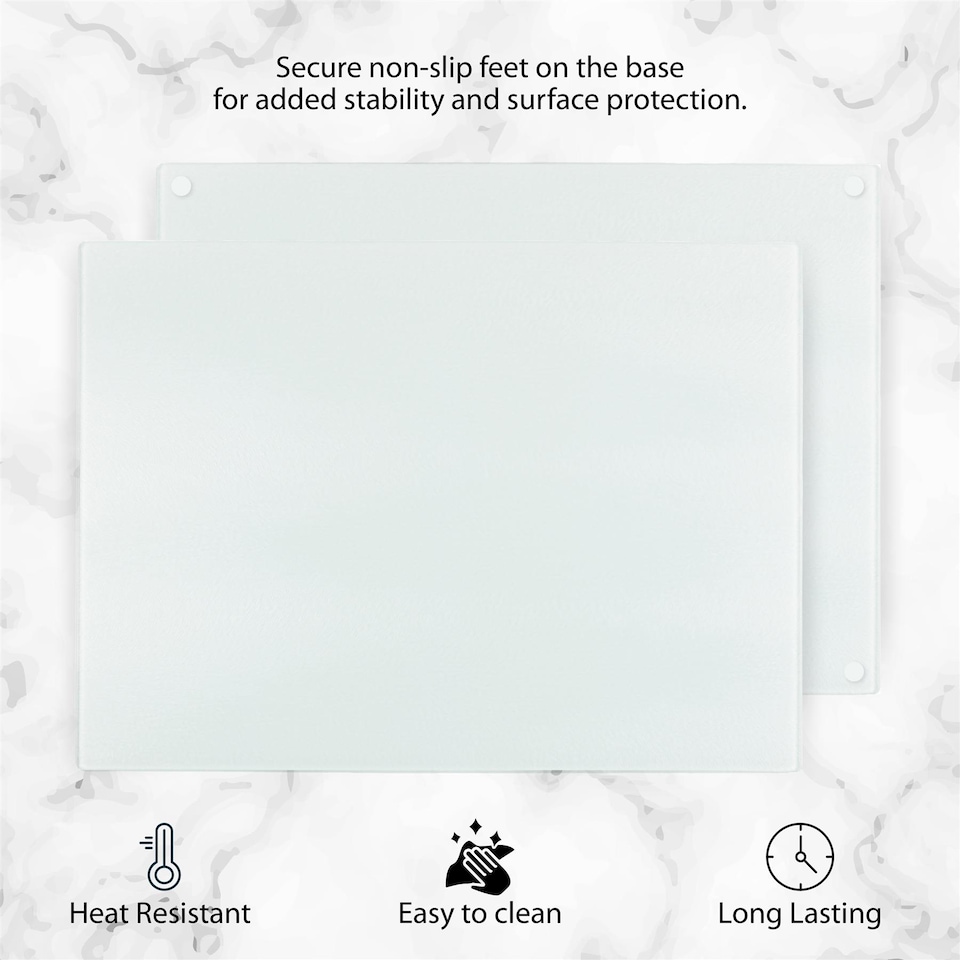 image 1 of Dad - King of the Kitchen | Large Square Worktop Protector - Smooth Glass Chopping Board Father's Day Gift