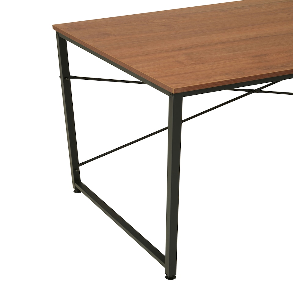 image 1 of Sleek Red Pomelo Desk With Black Metal Frame,Rectangular Table,Multipurpose Work Desk For Modern Workspaces