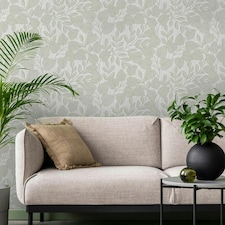 Superfresco Linden Leaf Trail Sage Wallpaper Green | Sage