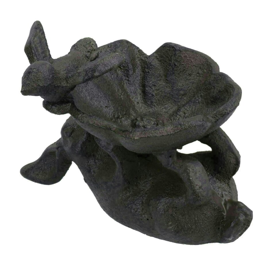 image 1 of Rabbit / Bird Bath Cast Iron Feeder Sitting Ornament Garden Feature Statue House
