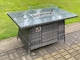 image 3 of Fimous 8 Seater Outdoor Rattan Garden Furniture Gas Fire Pit Table Sets Gas Heater Lounge Dark Grey Footstool