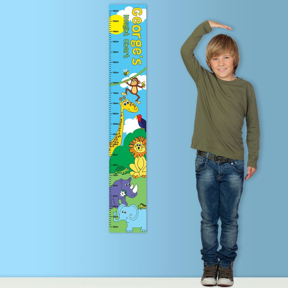 image 1 of Personalised Zoo Height Chart
