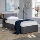 image 2 of Ottoman End Lift Storage Bed Single Hopsack Fabric Bed Frame Gas Lift Furniture