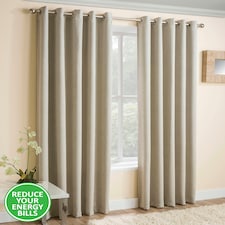 Enhanced Living Vogue Cream Curtains 90 x 54 inch (229x137cm) Room Darkening Eyelet Thermal Noise Reducing Curtains for Bedroom and Living Room
