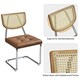 image 6 of Yaheetech Mid-Century Modern Dining Chairs with Mesh Rattan Back, Set of 2 Brown | Retro Brown