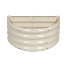 Harbour Housewares Semicircular Galvanised Steel Raised Garden Bed - 60cm x 30cm - Ivory