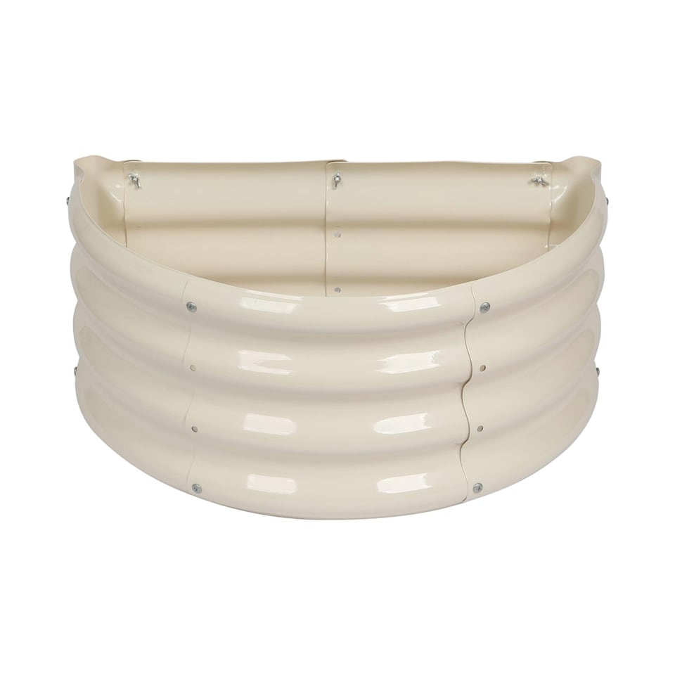 image 1 of Harbour Housewares Semicircular Galvanised Steel Raised Garden Bed - 60cm x 30cm - Ivory