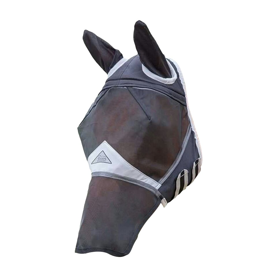 image 1 of Shires Fine Mesh Horse Fly Mask With Ears & Nose - Black - X Small Pony