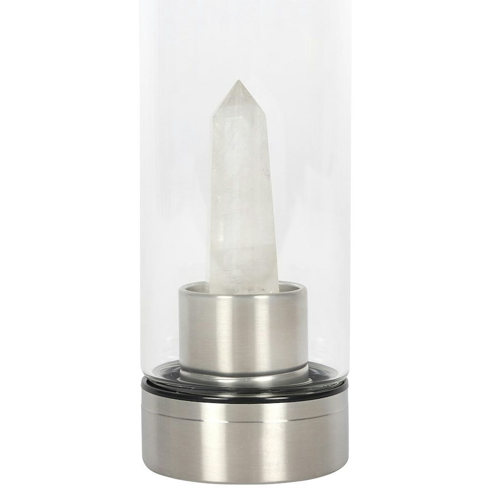 image 1 of Something Different Quartz Water Bottle - Clear/Steel Grey - One Size