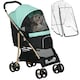 image 6 of PawHut Pet Stroller for XS and S Dogs w/ Rain Cover - Green