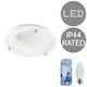 image 1 of ValueLights Flat Matte White Opal Glass IP44 Bathroom Flush Ceiling Light with Cool LED Bulb | Chrome