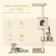 image 2 of PawHut Wall-Mounted Cat Tree Shelter with Cat House, Bed Beige
