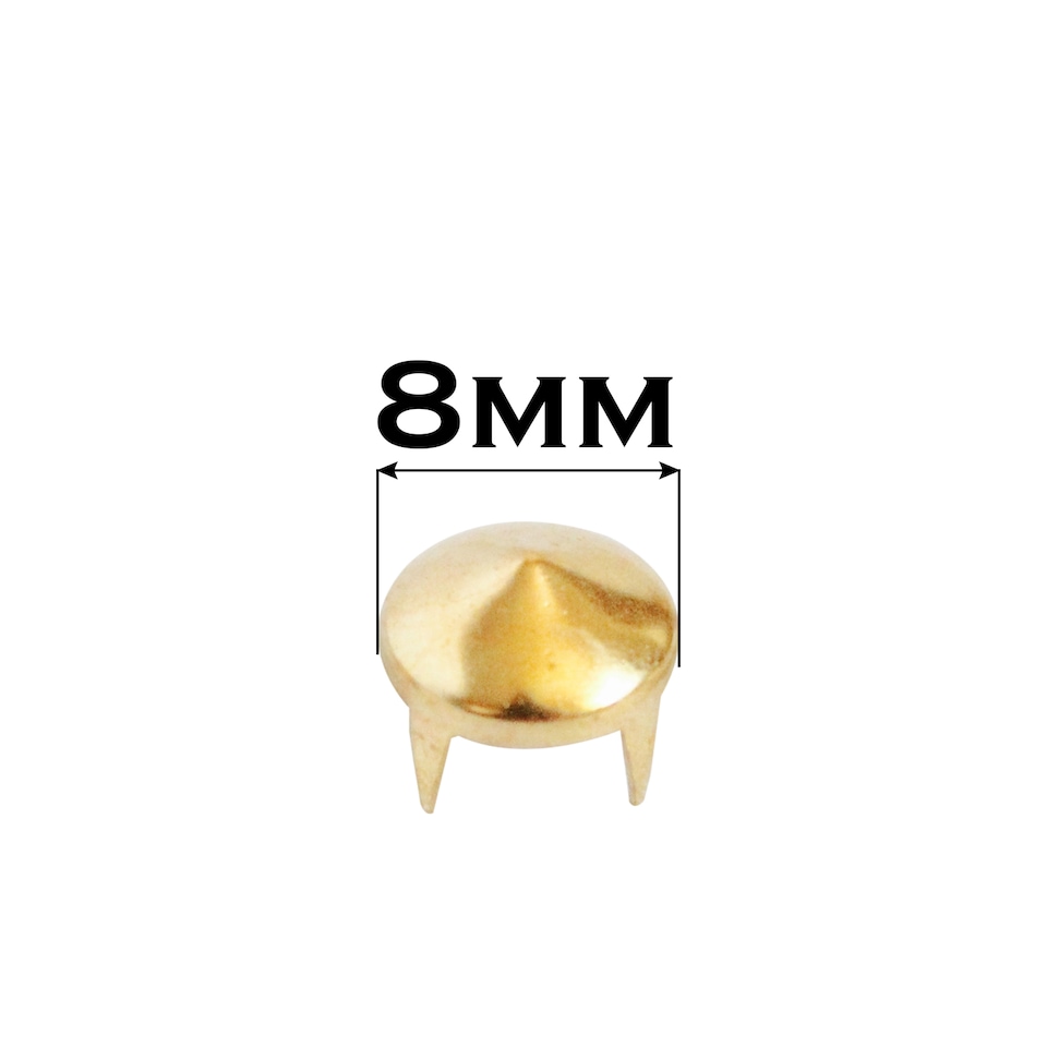 image 1 of 8mm Low Cone Punk Studs Hand Pressed Leather Rivets for DIY Clothes