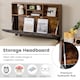 image 5 of COSTWAY Single Size Bed Frame Upholstered Slat Support Platform Bed