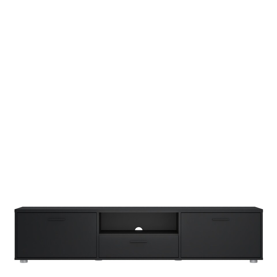 image 1 of Media TV Unit with 2 Doors 1 Drawer 177cm Black