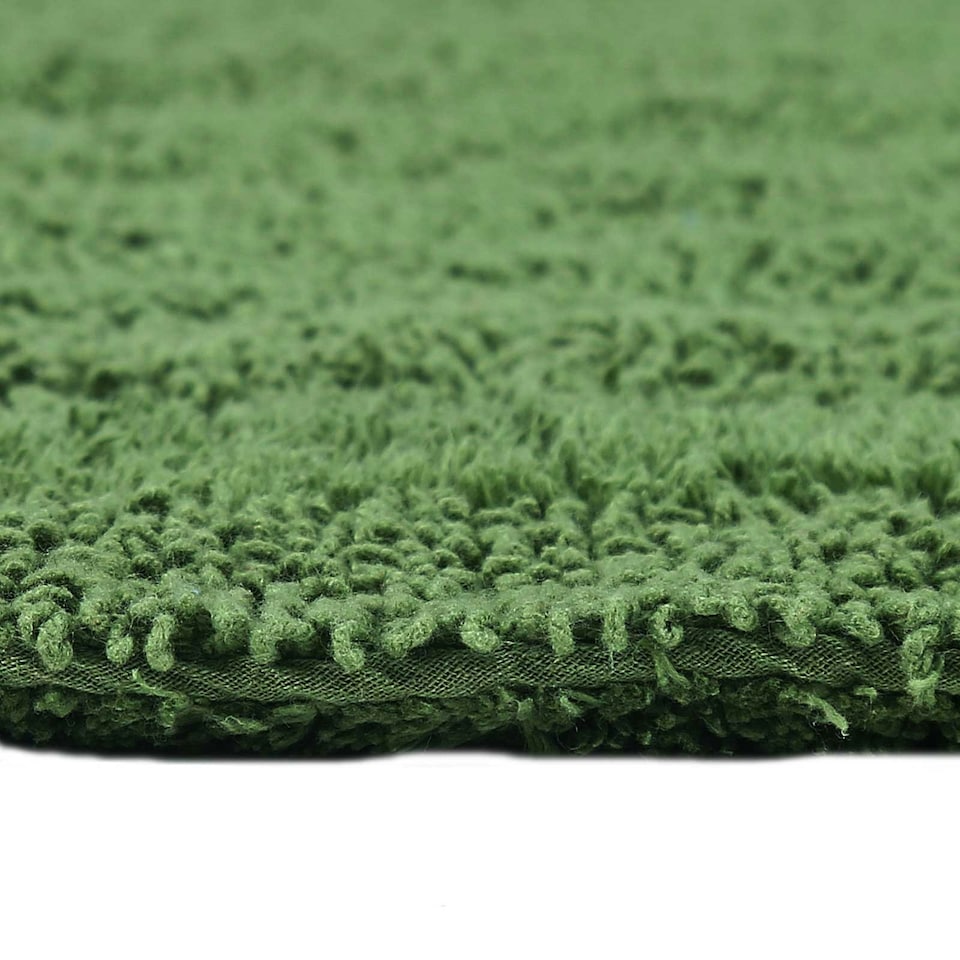 image 1 of Homescapes Luxury Reversible Cotton Bath Mat - Bottle Green Green