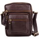 image 1 of London Leathergoods Mens Soft Genuine Leather Travel / Holiday Shoulder / Cross Body Bag | Brown | Dark Brown