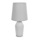 image 3 of ValueLights Arlo Grey Ceramic Table Lamp with Grey Fabric Shade