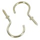 image 6 of 50mm Cup Hook Screws Picture Curtain Hangers Fasteners Brass Coated 20pc