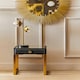image 2 of Interiors by Premier 1 Drawer Faux Shagreen Side Table Black