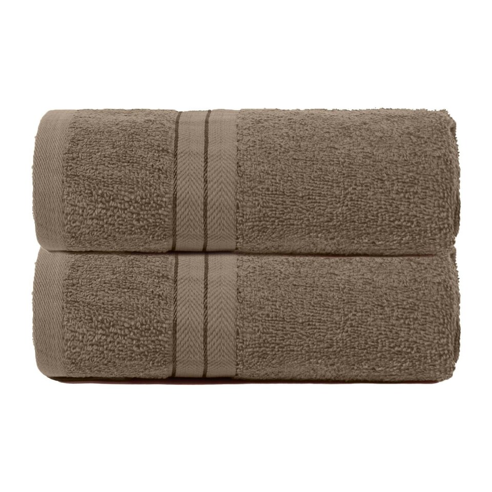 image 1 of OHS 2 x Soft Luxury 100% Cotton 500GSM Bathroom Hand Towels, 50x80cm - Mocha