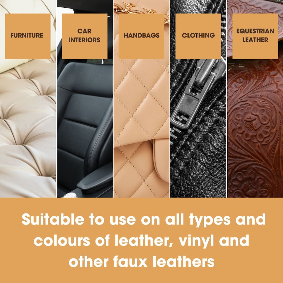 image 1 of Complete Leather Repair Kit (Black) -12 Colour Options for Sofas, Car Seats - Matches All Shades of Leather - Patch, Fill & Touch up Scratches, tears and Other Damaged Areas